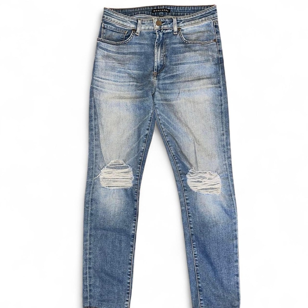Monfrère Greyson Ripped-Knee Stretch Japanese Skinny Jeans